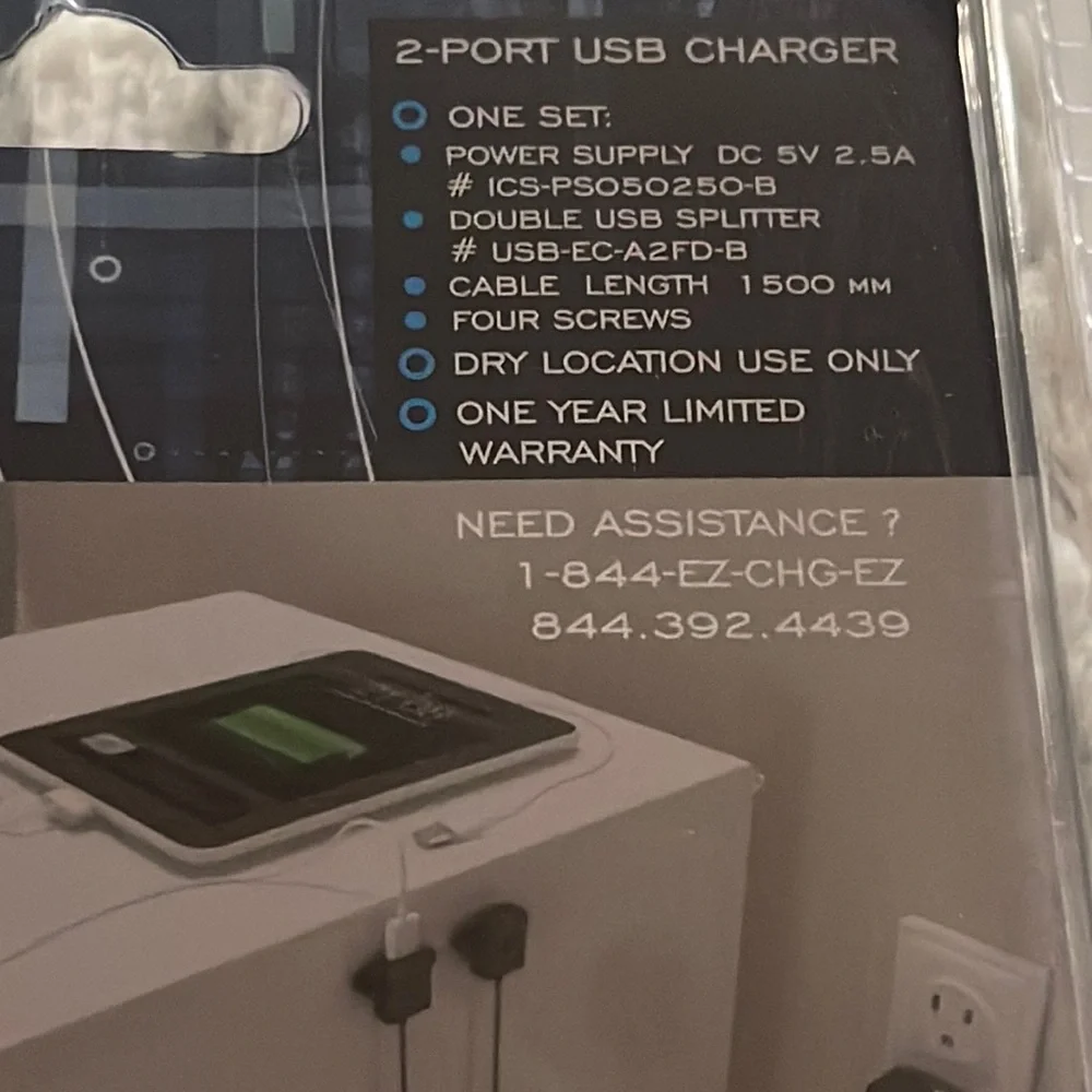 EZ Collection 2-Port USB Charging Station 2FD-B